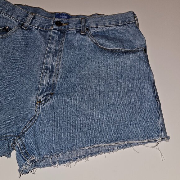 VTG B.E. Blues Cutoff Denim Shorts Booty Jean Approx 30" Waist High Rise y2k - Picture 3 of 8